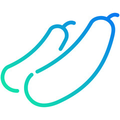 Wall Mural - cucumber gradient line icon