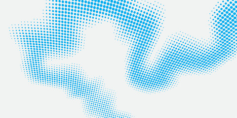 Wall Mural - Man in a swimming pool and yoga pose on a mosaic of the world map with halftone dots and digital texture