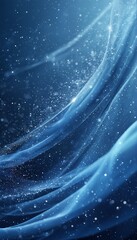 Wall Mural - a sweeping, ethereal flow of deep blue and sparkling light creates a dynamic and otherworldly abstract background.
