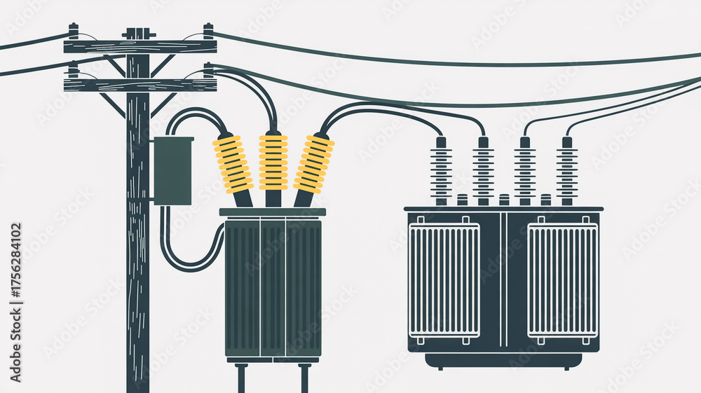 Stock-Illustration „A technical illustration of two electrical ...