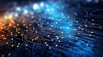 Wall Mural - electronic connection with data transfer, network and communication