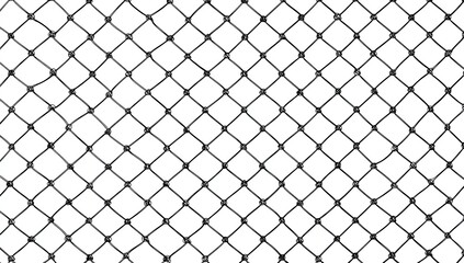 Close-up of a black netting structure against a plain white background