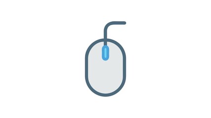 Wall Mural - Isolated computer mouse icon on White backdrop illustration