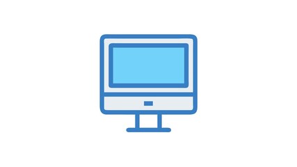 Wall Mural - Isolated modern blue and white computer monitor illustration