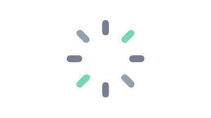 Loading icon with repeating elements, flat style on White