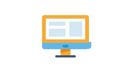 Wall Mural - Modern flat design computer screen technology Animation illustration