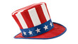 © Shohidul - Star-spangled spectacle a patriotic top hat cut out on PNG. AI GENERATED.
