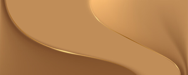 Wall Mural - Abstract golden smooth wave background. vector illustrations