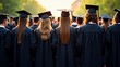 © Putra - Graduates in Caps and Gowns Stand Outdoors at Sunset