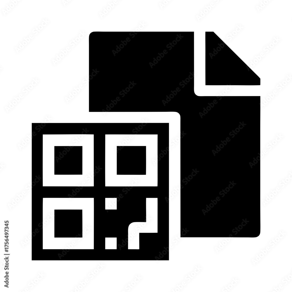 QR code linked to a file represented as an abstract icon Stock Vector ...