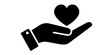 © Ninja in Pajamas - Heart in Hand Charity Donation Flat Vector Icon Generosity