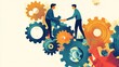 © Entri - Businessmen handshake teamwork gears synergy