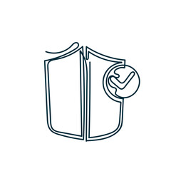 Wall Mural - continuous line drawing shield icon doodle