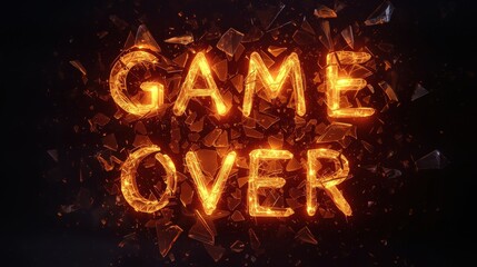 Game over wallpaper design for developers stunning text effects in dark environment