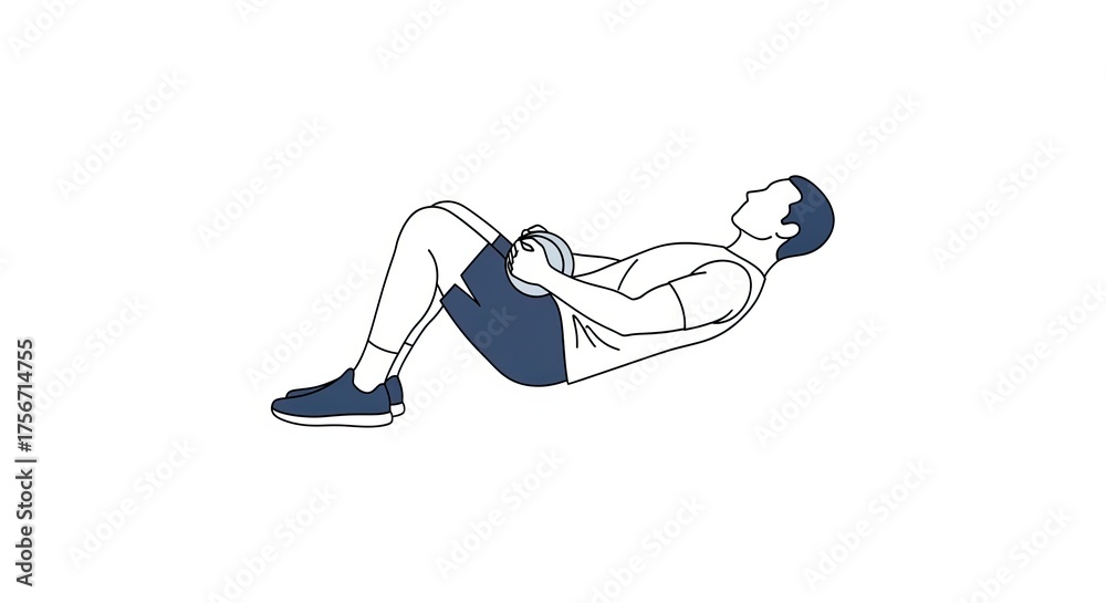 Man performing a floor bridge exercise for core and glute strength ...