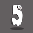 © 112211 studio  - Ghost number 5, hallo numbers, 5, five vector.