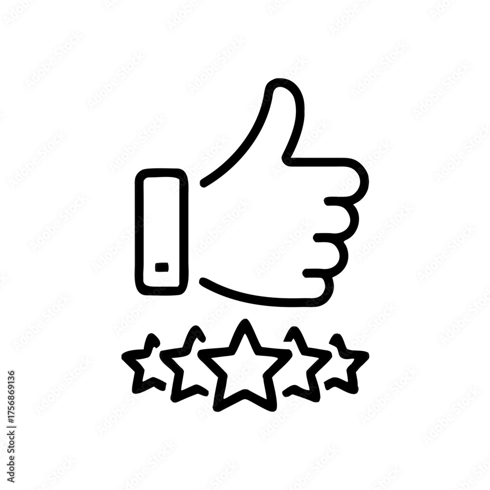 customer review icon in line style, quality rating vector illustration ...