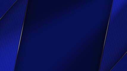 Abstract geometric shape royal blue and gold background video, looping animation