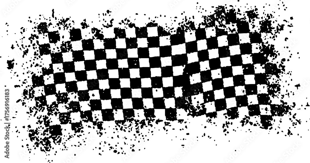 Monochrome vintage racing flag background with classic checkered ...