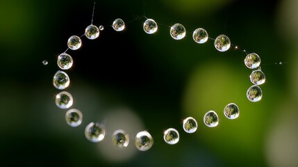 radial. Dew drops in a circular pattern along delicate spider web threads. wildlife magazines, conservation campaigns, designed for wildlife conservation campaigns, supports conservation.
