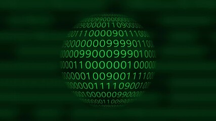 Binary Code Background on Computer Screen. Technical environment programming, binary code in the future. Programming concept.