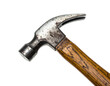 © Umrah - A close-up of a well-used hammer with a wooden handle, isolated on a black background