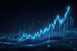 © Boy - A glowing blue stock market graph depicts upward trend against dark background