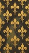 © Ryan - Elegant Fleur-de-lis Pattern - Gold Emblems on Dark Background.