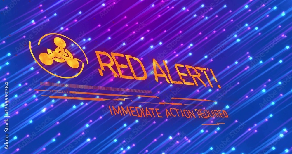 Displaying bold orange RED ALERT and IMMEDIATE ACTION REQUIRED text ...