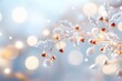 © dashtik - Elegant holiday garland with frosted berries and snowflakes on white background