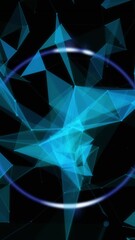 Wall Mural - Animation of scope scanning over shapes on black background