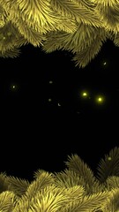 Wall Mural - Animation of christmas fir tree decorations and glowing lights in winter scenery