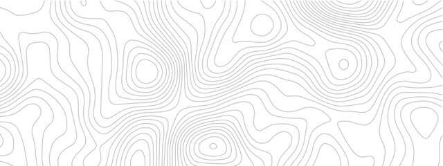 Topographic map seamless pattern contour lines on white background vector illustration for cartography and geography projects
