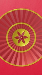 Wall Mural - Animation of chinese pattern with copy space on red background