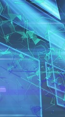 Wall Mural - Animation of multiple blue shapes floating on blue background