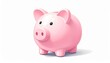 © Nisar Ahmad Khan - Pink piggy bank with glossy finish and coin slot on white surface for editorial personal finance budgeting children’s financial education and savings-themed visuals