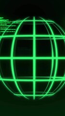 Wall Mural - Animation of globe and data processing over black background
