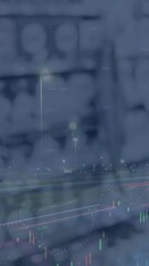 Wall Mural - Animation of financial data processing over shelves in shop