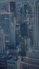 Wall Mural - Animation of financial graphs and data over cityscape