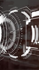 Wall Mural - Animation of interface with data processing against construction site