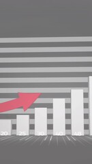 Wall Mural - Animation of statistical data processing against grey background