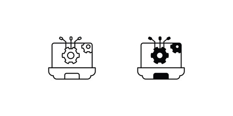 Wall Mural - App Development set icon with white background vector stock illustration