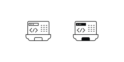 Coding set icon with white background vector stock illustration