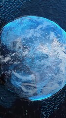 Wall Mural - Animation of globes over data processing on black background