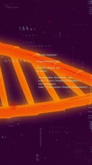 Wall Mural - Animation of data processing over dna strand