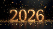 © kayal - Golden 3D 2026 Text with Glitter and Bokeh on a Dark Background