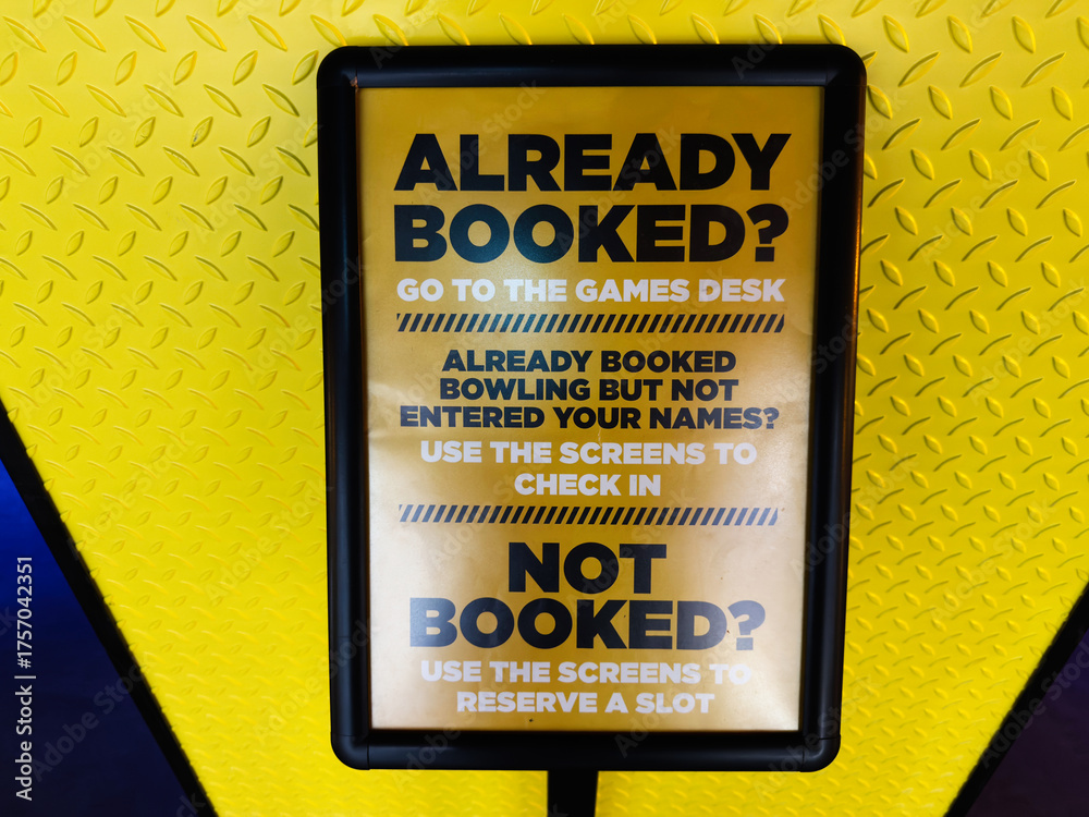 Already booked or not booked Use the screens to check in at the games ...