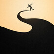 © Westend61 - Man balancing on abstract black wave illustration representing challenge