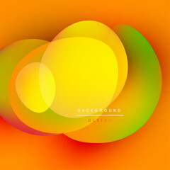 Poster - Abstract vibrant circles overlap. Orange, yellow, green hues blend smoothly. Modern design element for backgrounds, presentations.