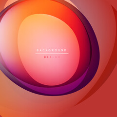 Poster - Abstract layers create vibrant circular design. Warm colors blend, forming smooth gradients. Modern aesthetic, perfect backdrop.